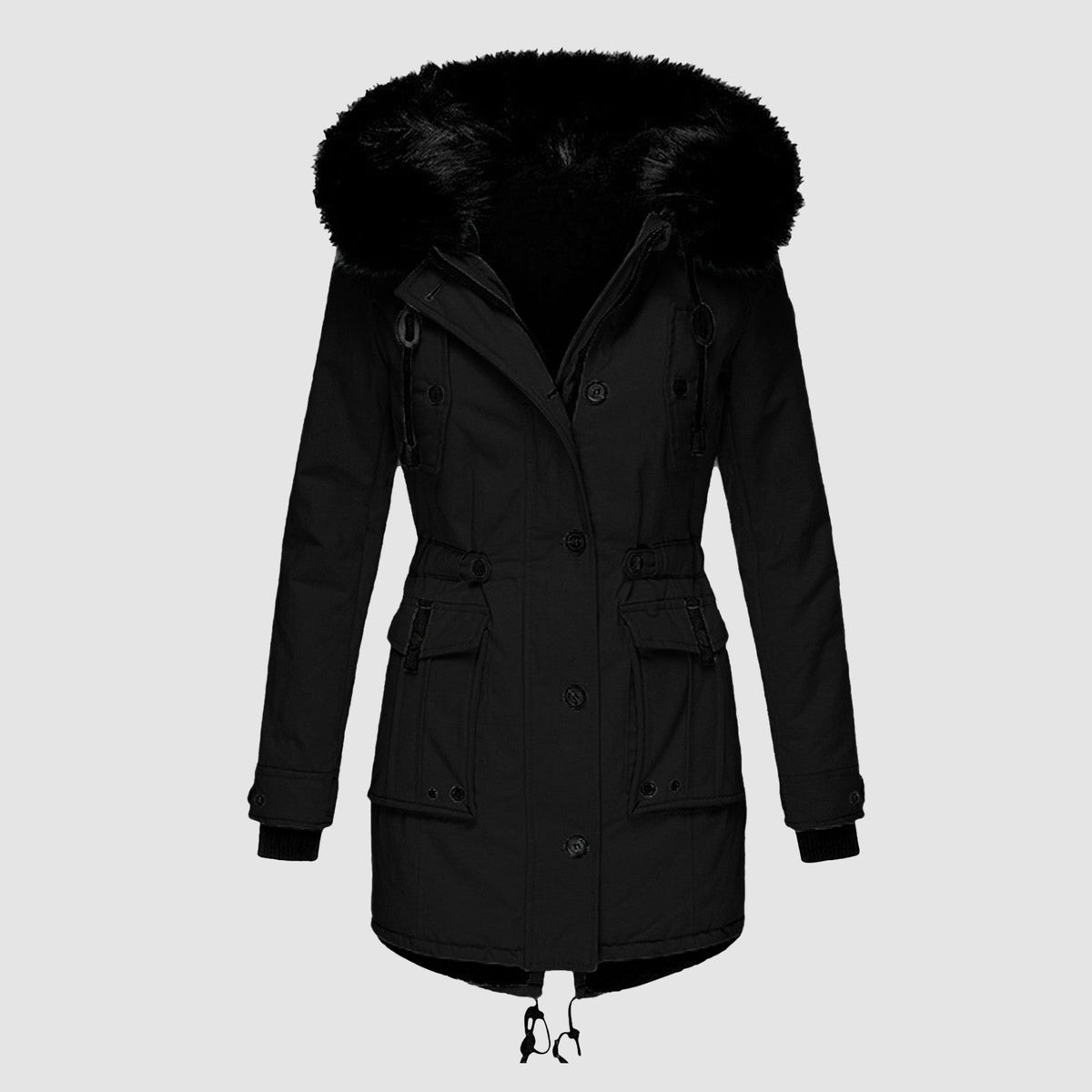 Damen Taillierte Winterjacke | Mit Kapuze