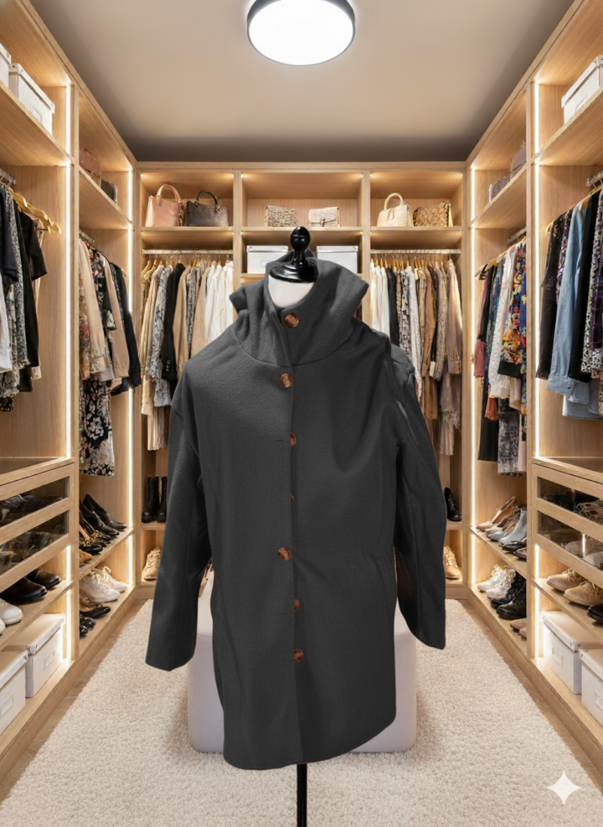 Damen Eleganter Wintermantel | Mit Kapuze