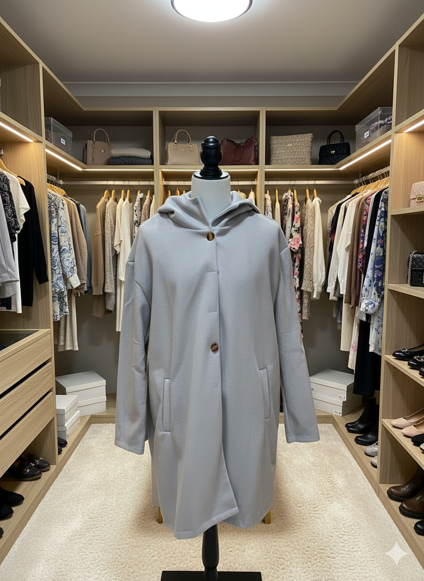 Damen Eleganter Wintermantel | Mit Kapuze