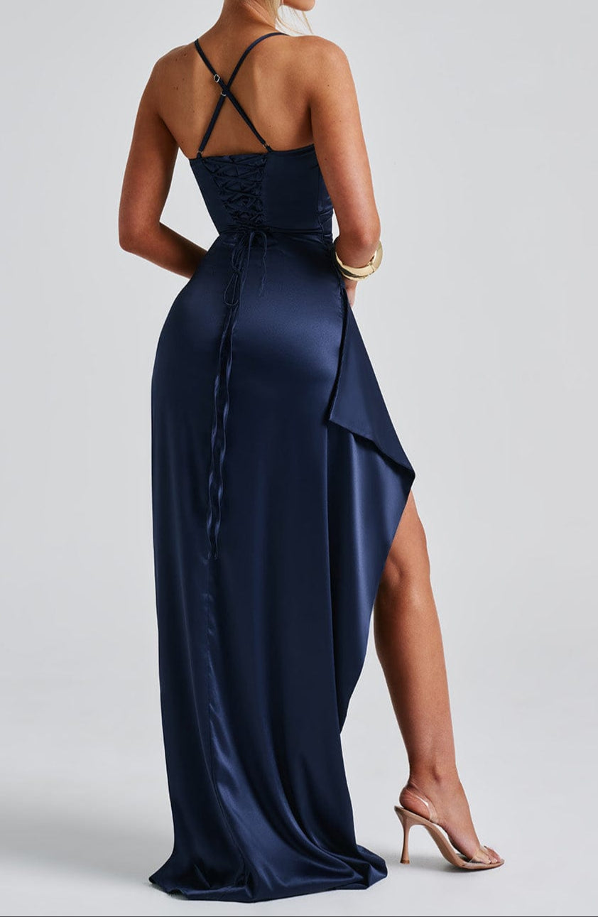 Hinda - Elegancka sukienka maxi z rozcięciem
