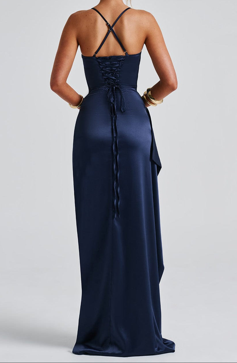 Hinda - Elegancka sukienka maxi z rozcięciem