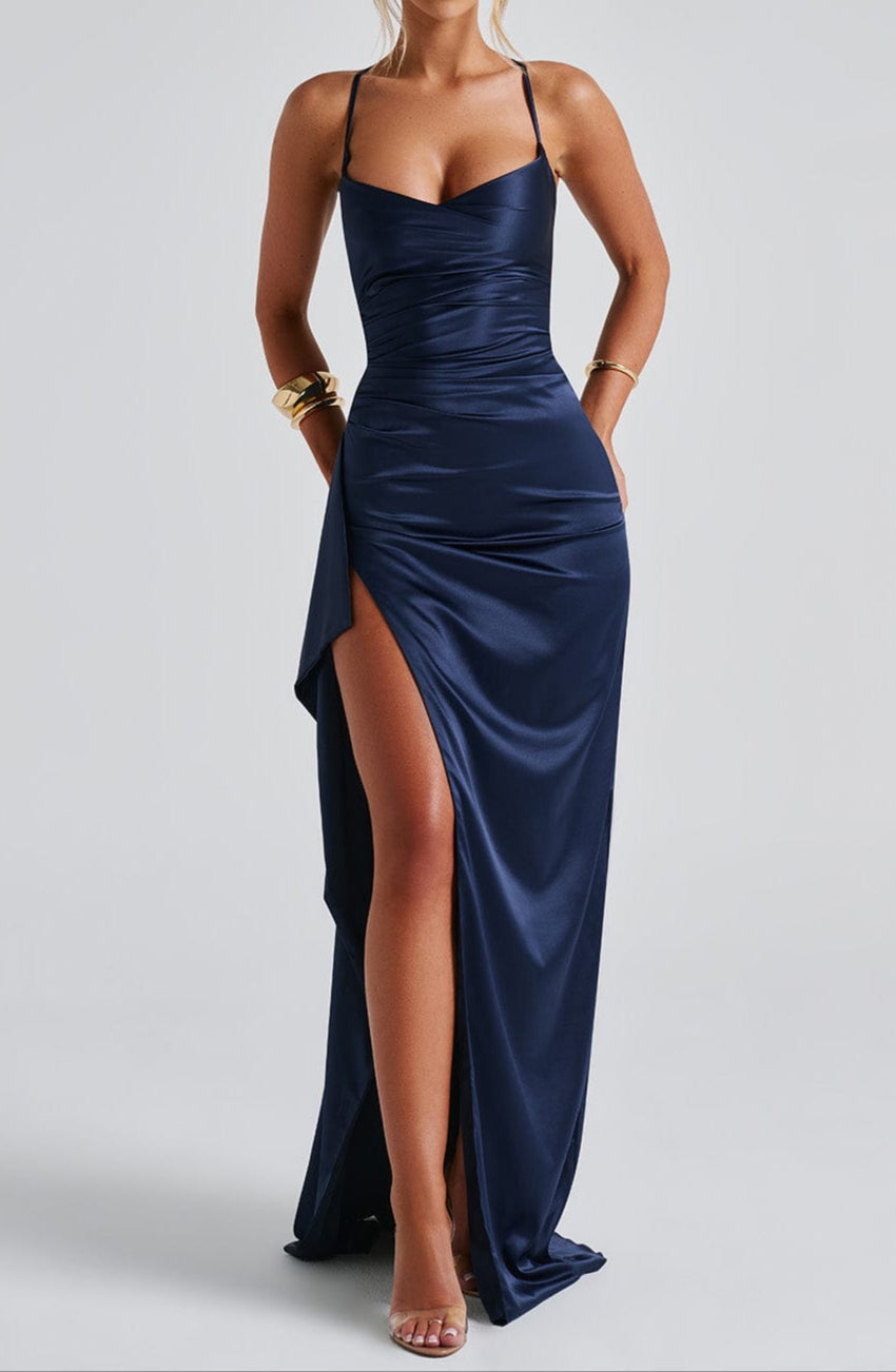 Hinda - Elegancka sukienka maxi z rozcięciem