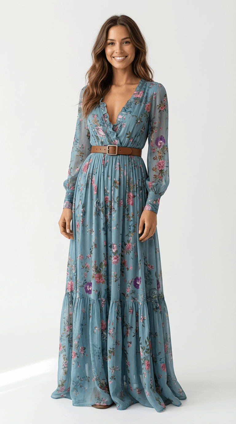 Camelisse - Vestido maxi bohemio para mujer
