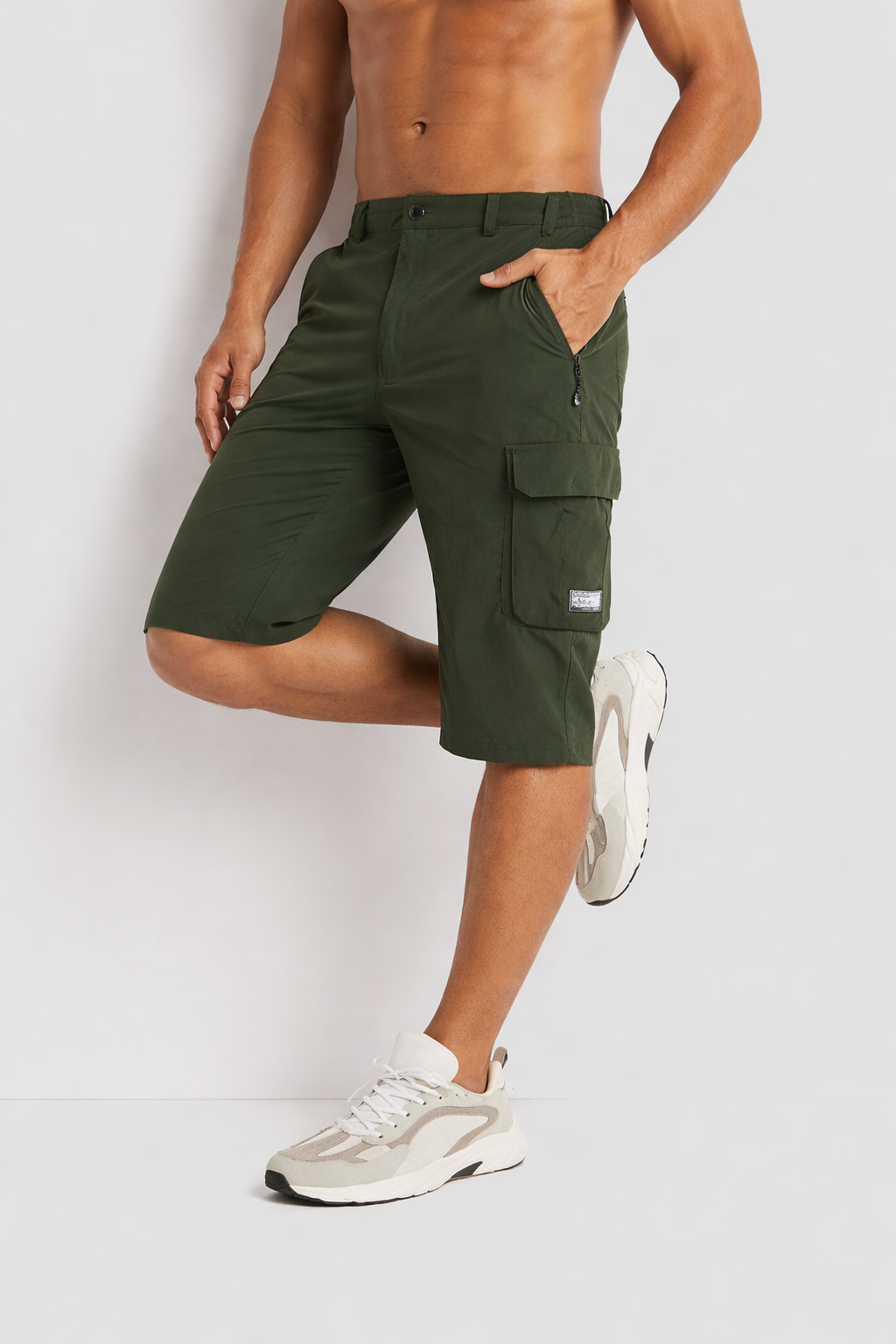 Kaelvor - Pantalones cortos cargo para hombre
