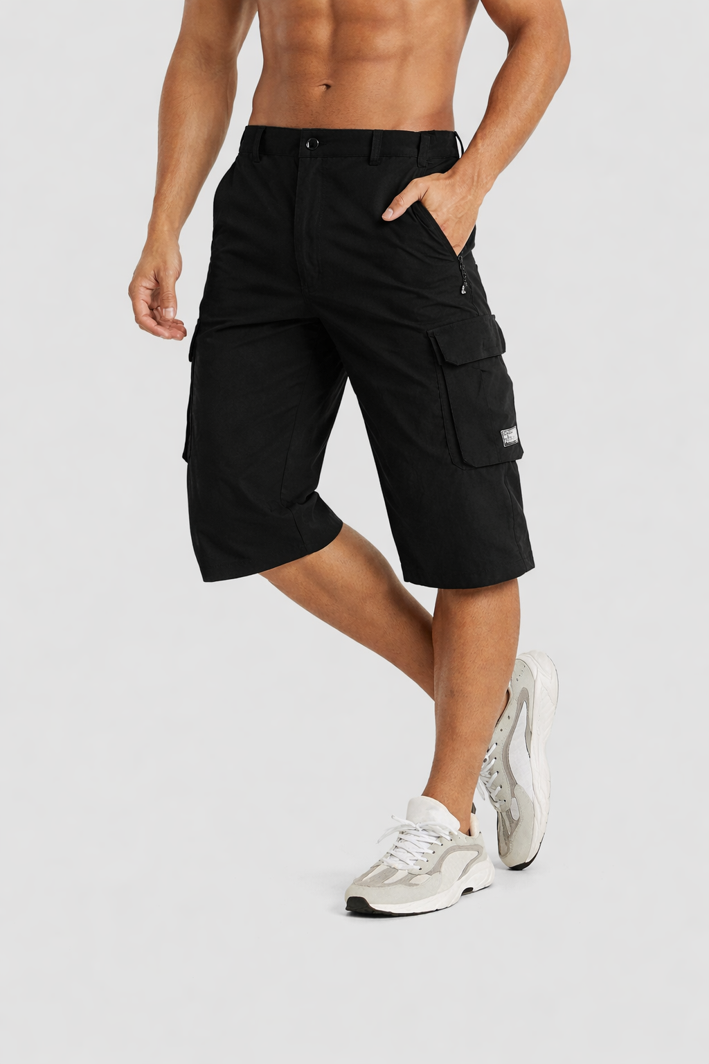 Kaelvor - Pantalones cortos cargo para hombre