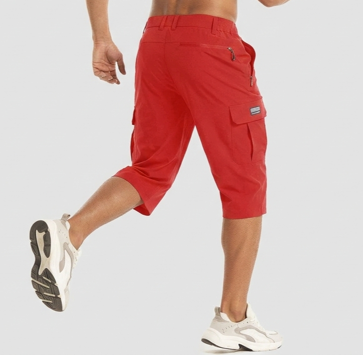 Kaelvor - Pantalones cortos cargo para hombre