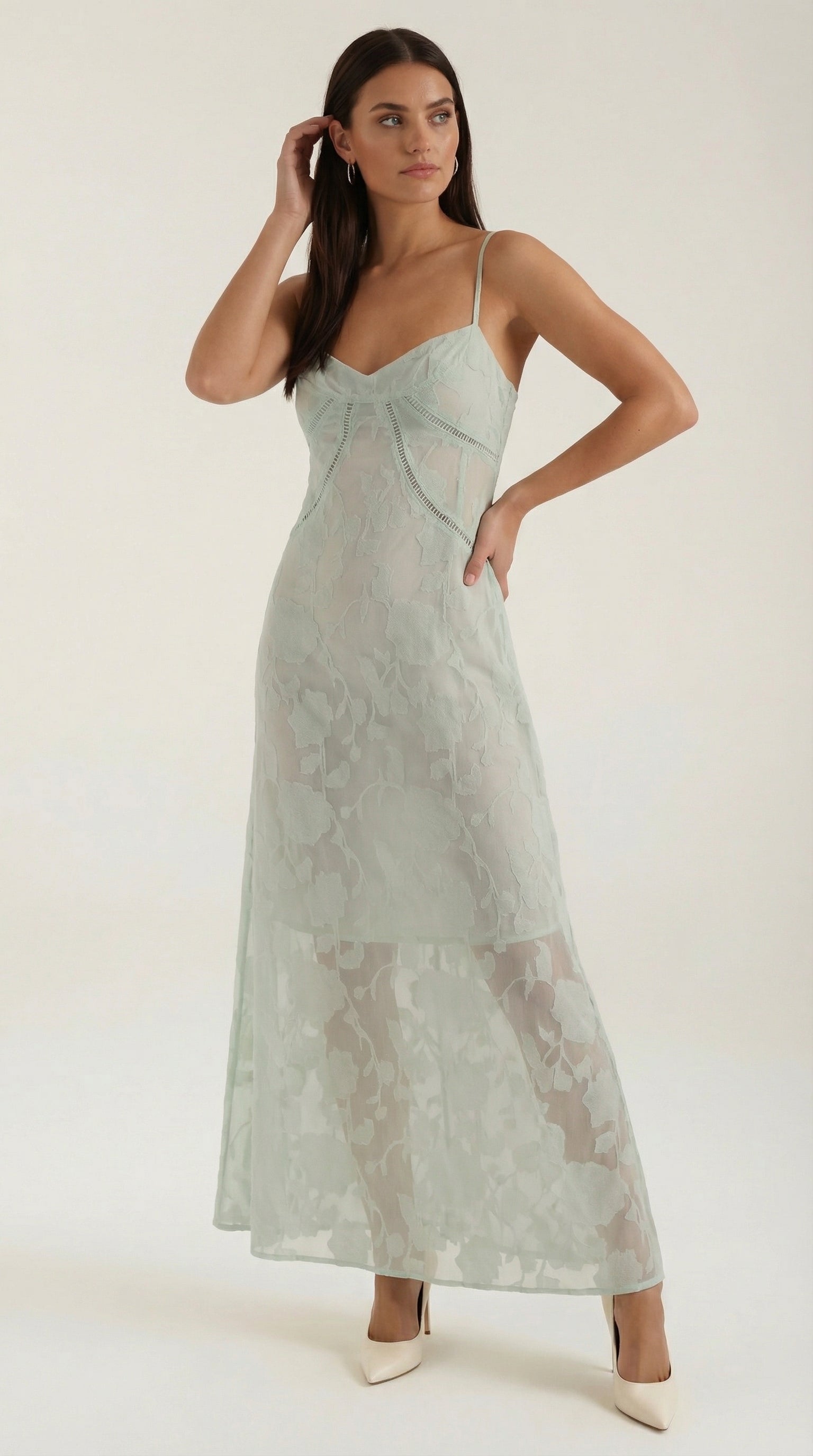 Aravelle - Vestido largo de jacquard