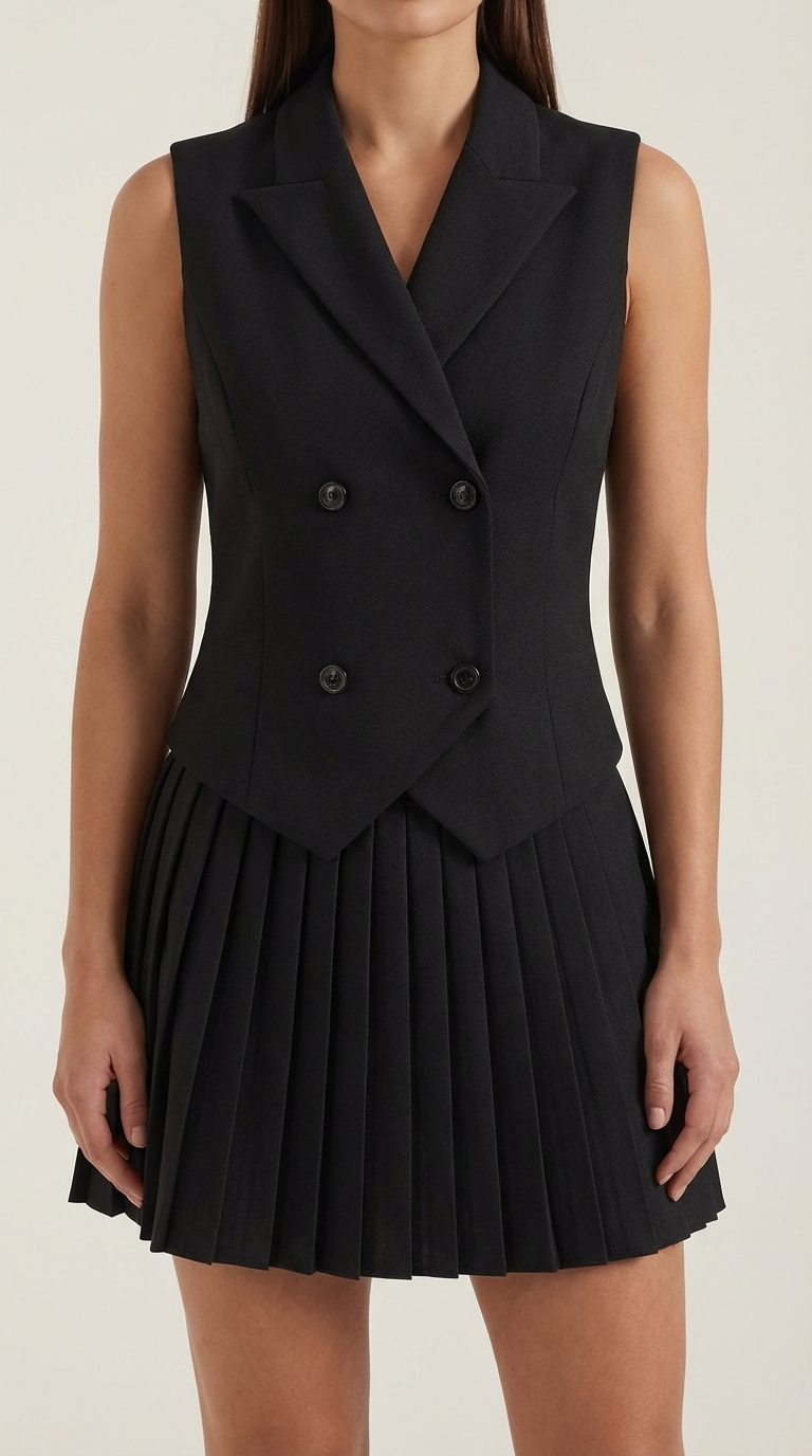 Kimberra - Elegantes Blazer Weste Rock Set