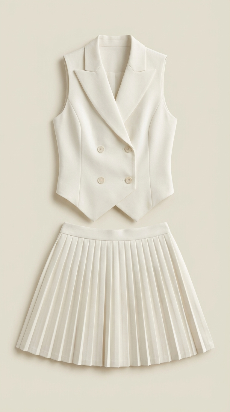 Kimberra - Elegantes Blazer Weste Rock Set