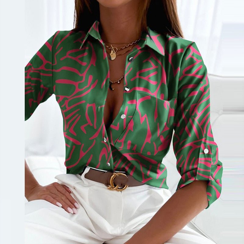 Lurevia - Klassische Damenbluse Mit Knopfleiste