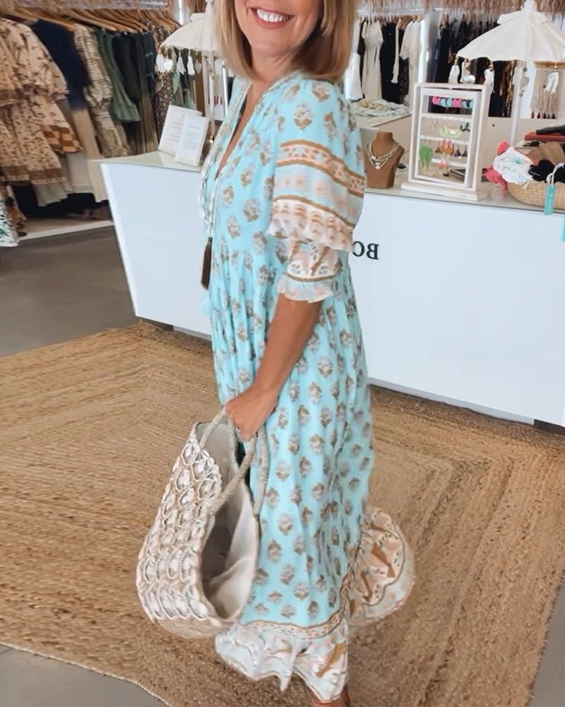Floréanne – Florales V Ausschnitt Kleid