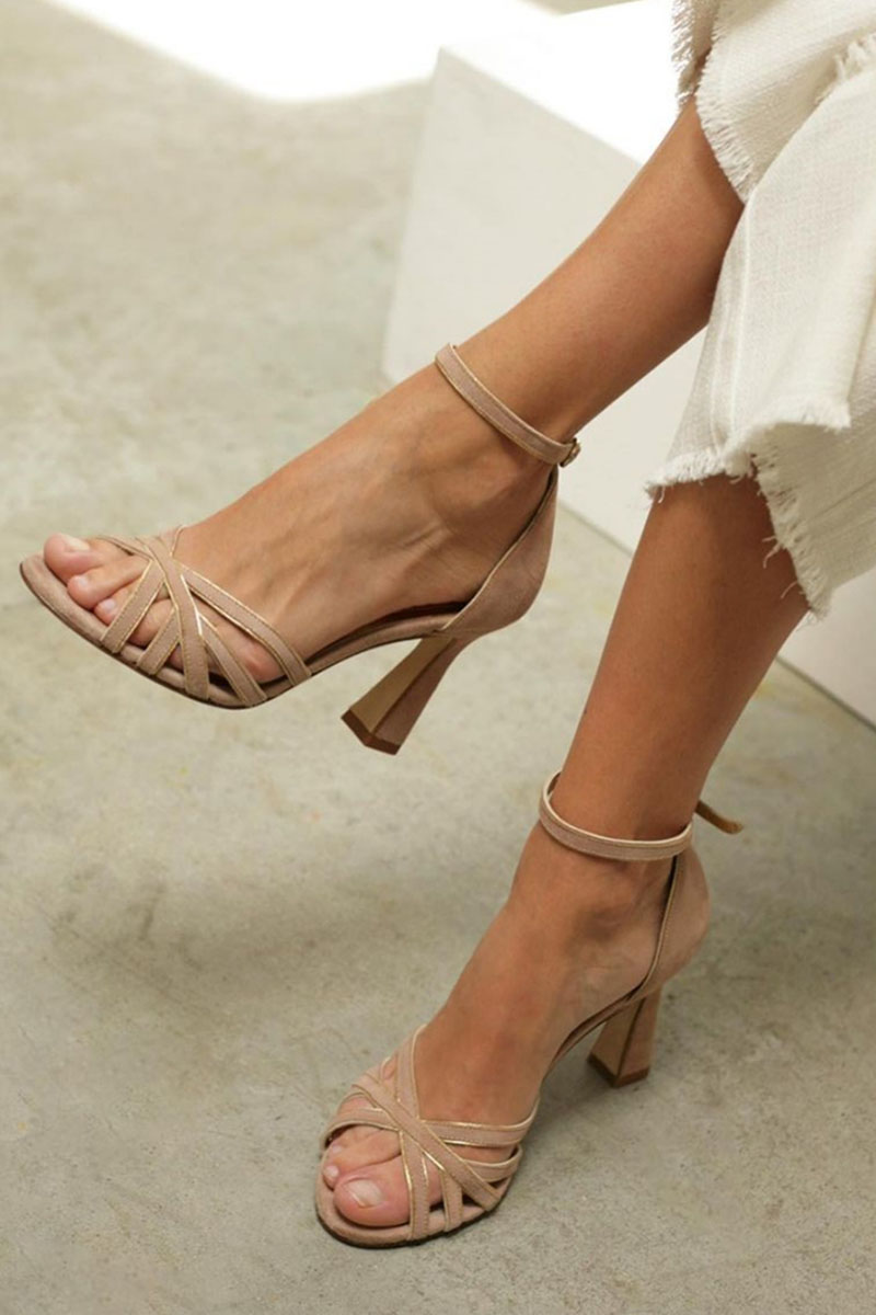 Briell - Tacones Peeptoe Patchwork de Verano