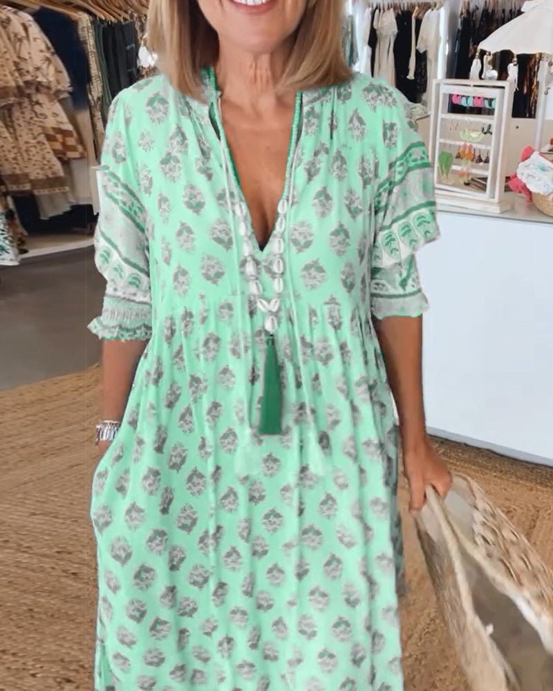 Floréanne – Florales V Ausschnitt Kleid