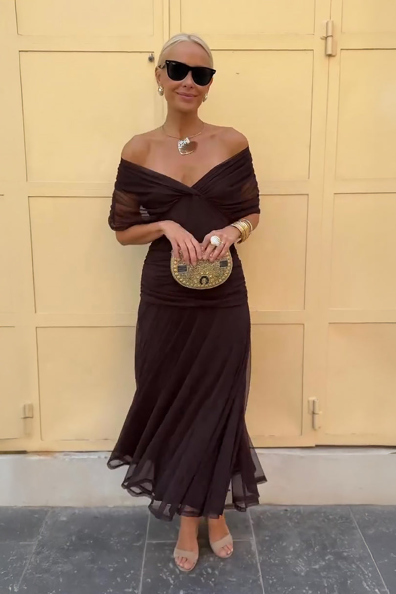 Velunara – Elegantní maxi společenské šaty s výstřihem do V