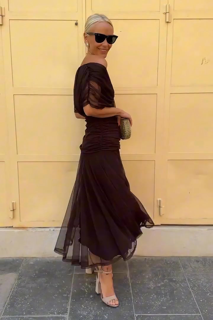 Velunara – Elegantní maxi společenské šaty s výstřihem do V