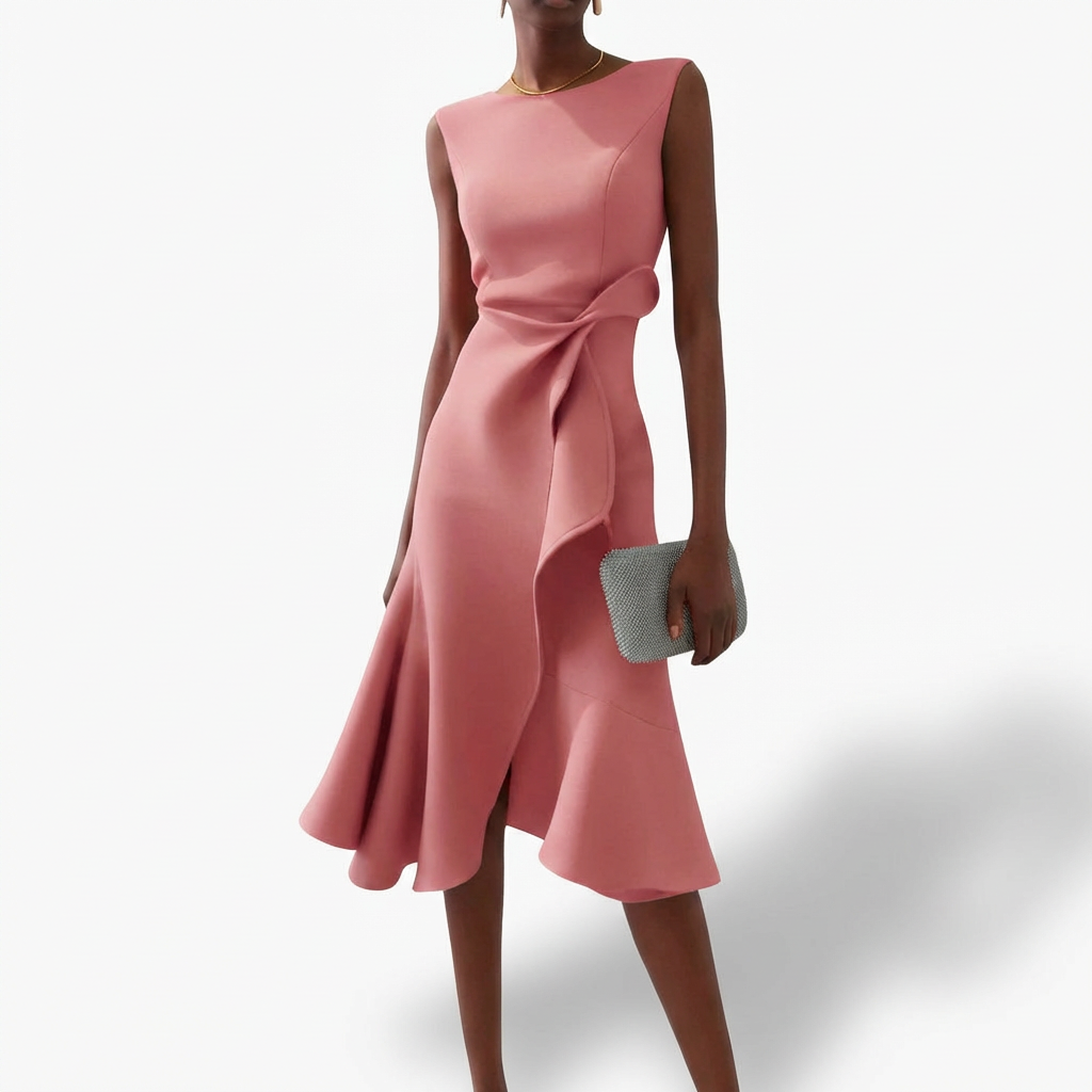 Agurelle - Vestido midi asimétrico para mujer