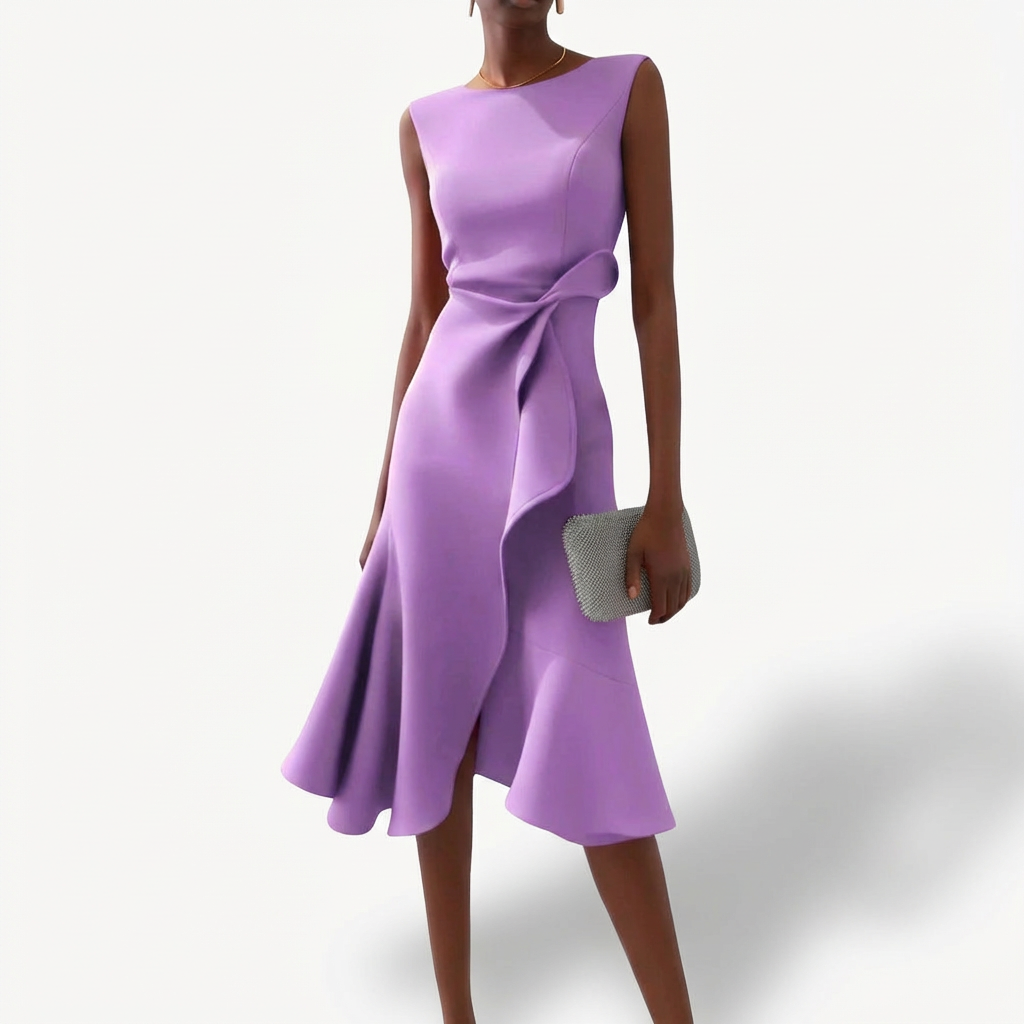 Agurelle - Vestido midi asimétrico para mujer