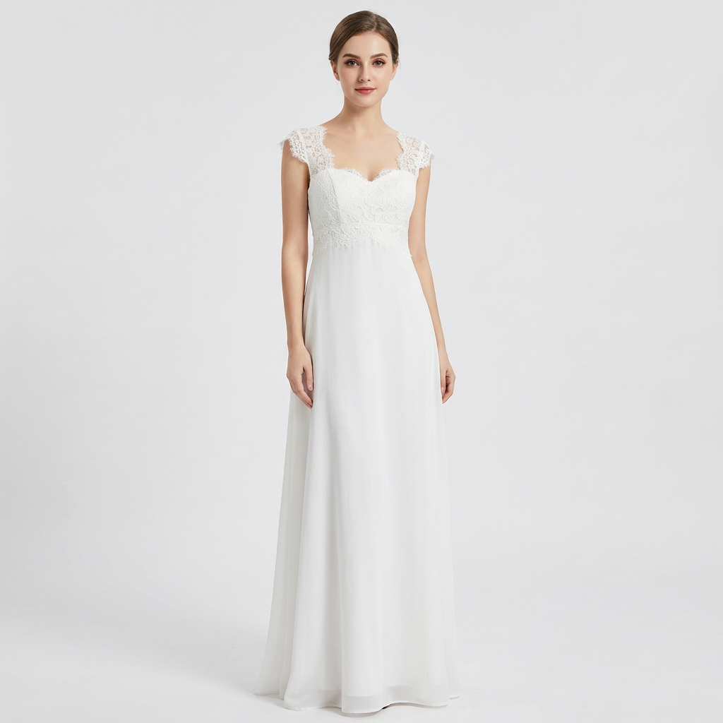 Ariellea - Vestido maxi de gasa blanco