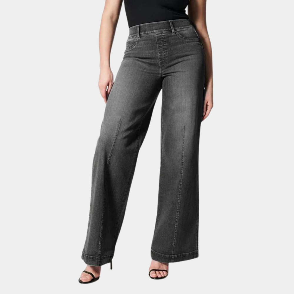 Ausgestellte Jeans Für Damen Mit Hohem Bund Und Naht vorne | Lang