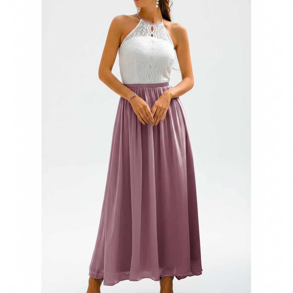 Avira – Vestido maxi plisado para mujer para invitadas de boda