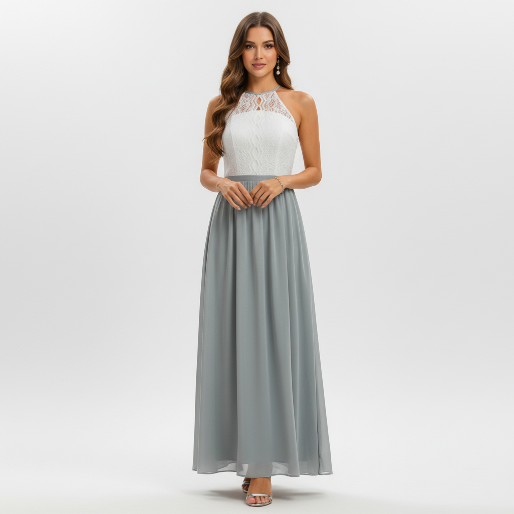 Avira – Vestido maxi plisado para mujer para invitadas de boda