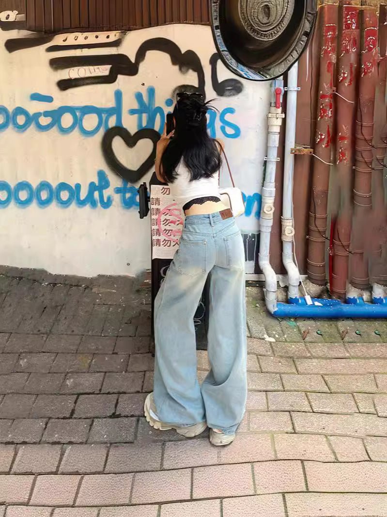 Baggy Jeans Für Damen Mit Hohem Bund Und Weitem Bein | Lang