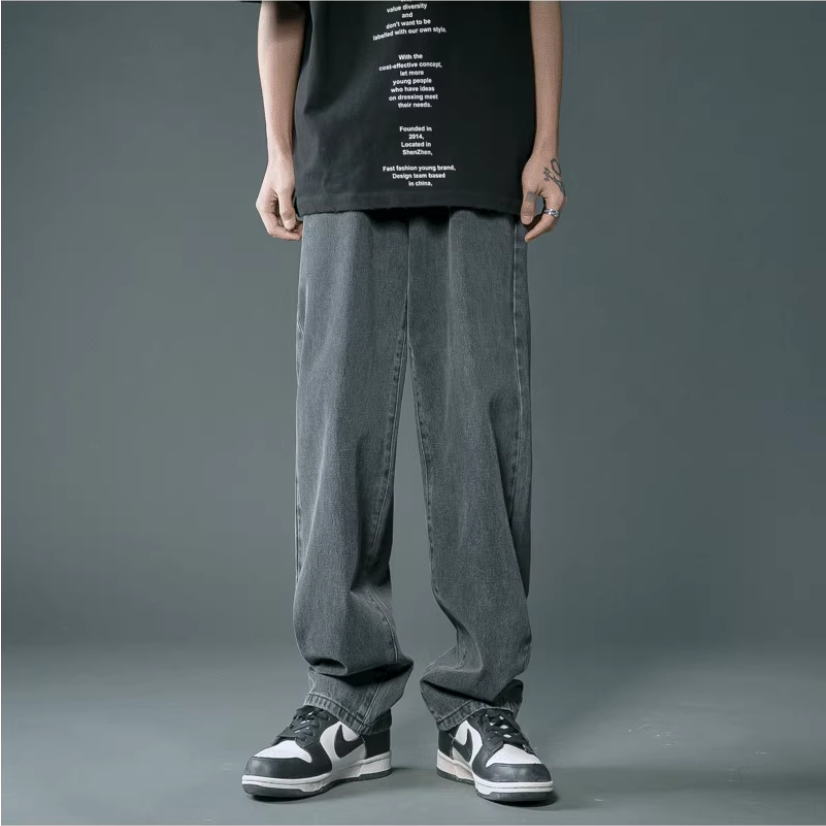Baggy Jeans Für Herren Mit Breitem Bein Und Hohem Bund | Locker