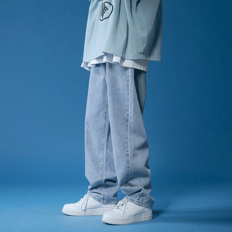 Baggy Jeans Für Herren Mit Hohem Bund Und Weitem Bein | Leicht