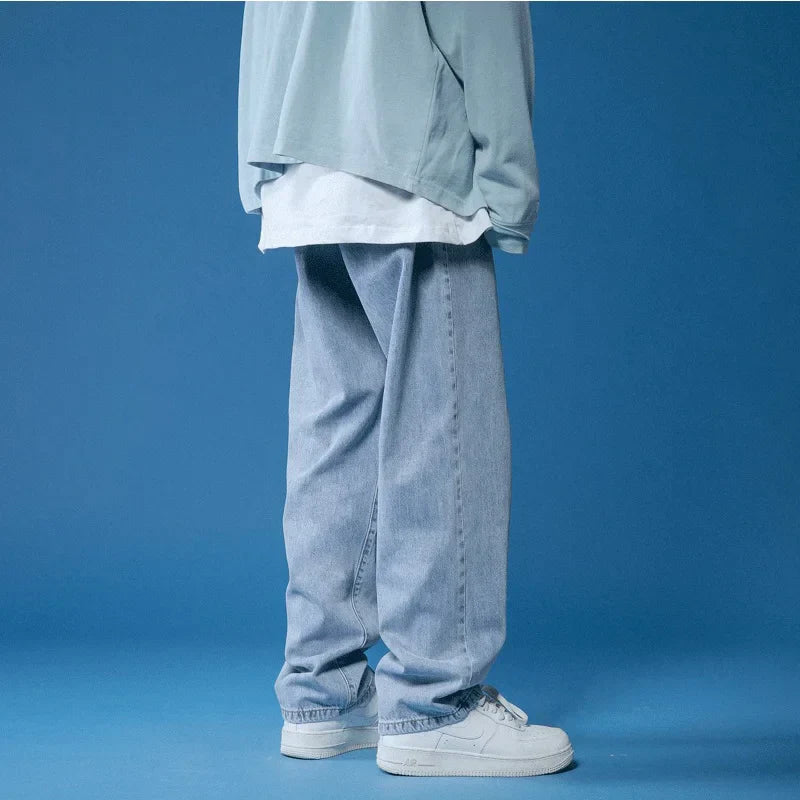 Baggy Jeans Für Herren Mit Hohem Bund Und Weitem Bein | Leicht