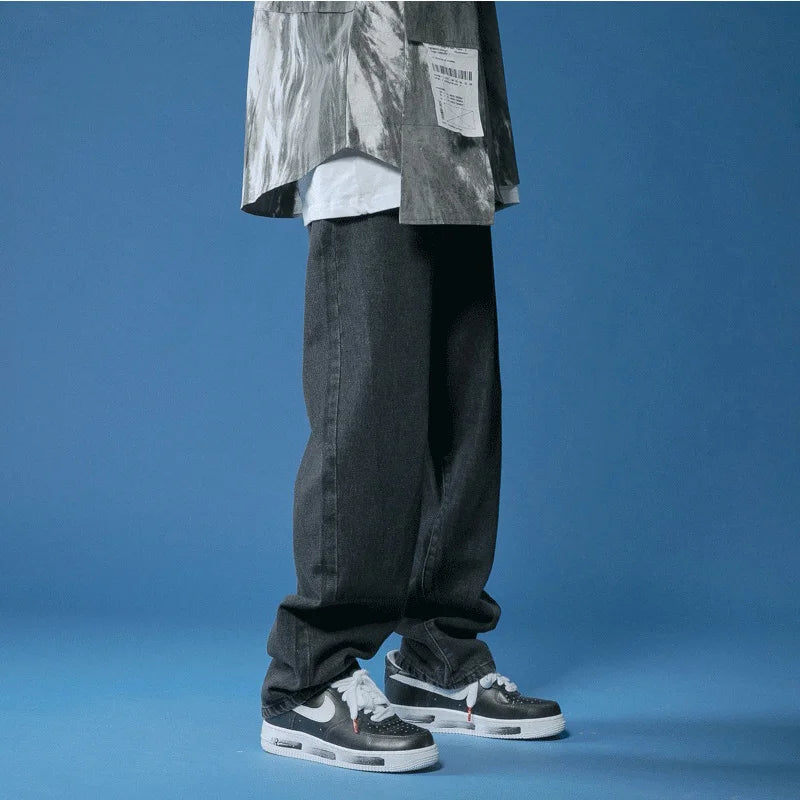 Baggy Jeans Für Herren Mit Hohem Bund Und Weitem Bein | Leicht