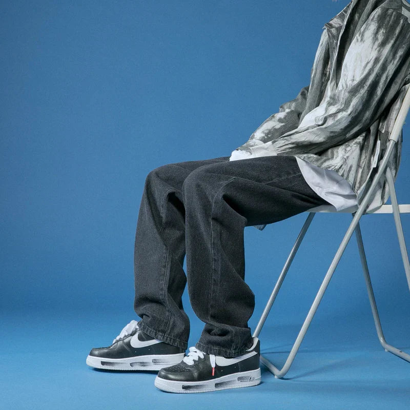 Baggy Jeans Für Herren Mit Hohem Bund Und Weitem Bein | Leicht