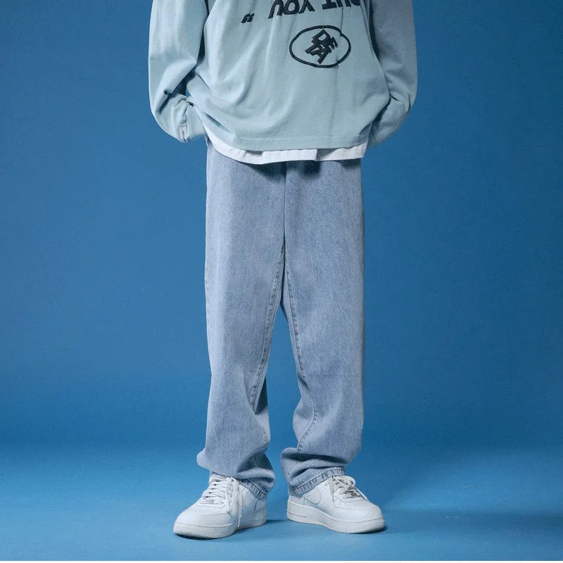 Baggy Jeans Für Herren Mit Hohem Bund Und Weitem Bein | Leicht