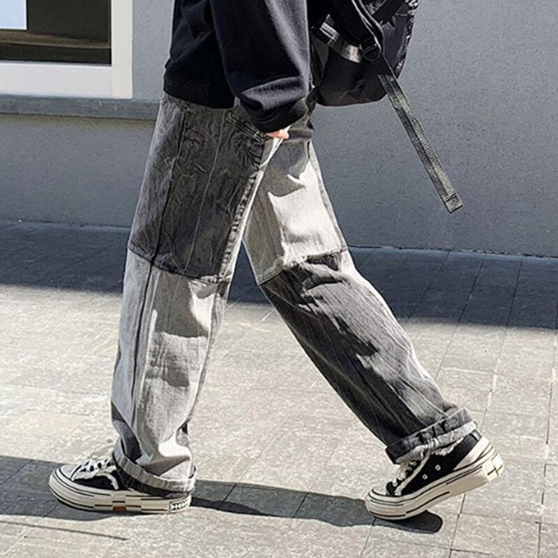 Baggy Jeans Für Herren Mit Patch-Design Und Weitem Bein | Street
