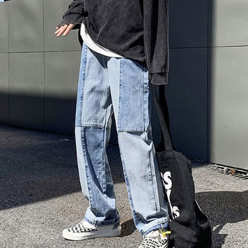 Baggy Jeans Für Herren Mit Patch-Design Und Weitem Bein | Street
