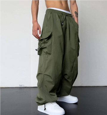 Cargo Baggy Hose Für Herren Mit Kordelzug Und Taschen | Leicht