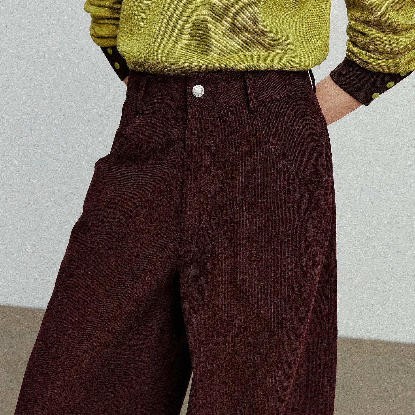 Cordhose Damen High Waist | Weite Passform
