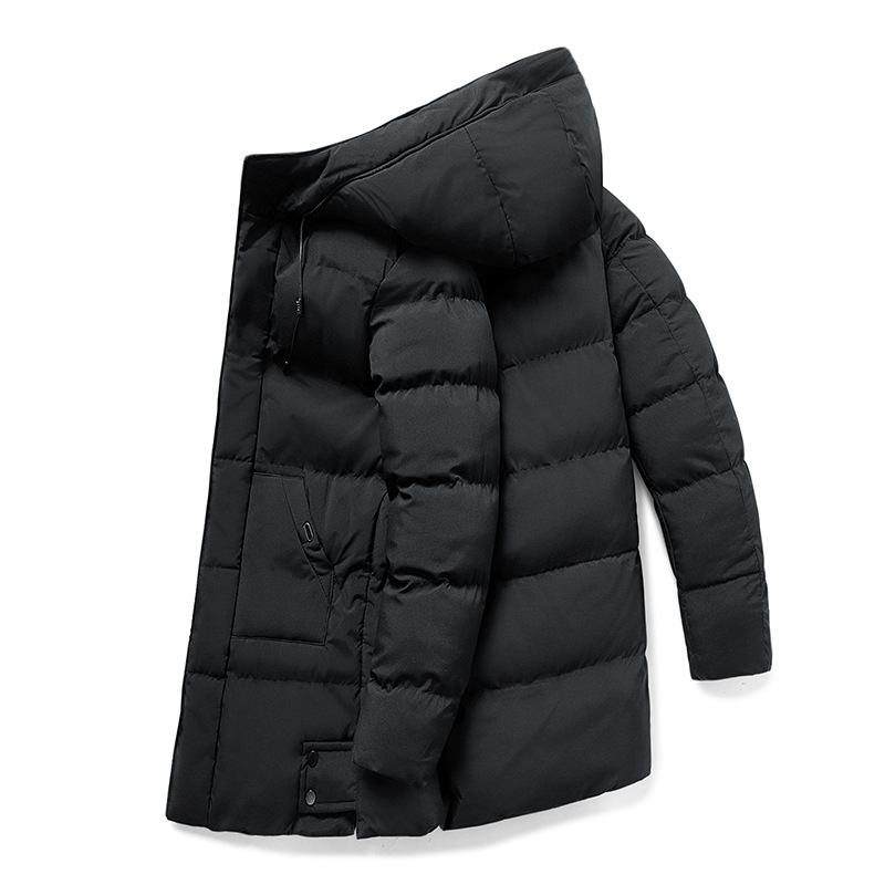 BRODÉ - Manteau matelassé long pour homme avec capuche | Manteau matelassé hiver