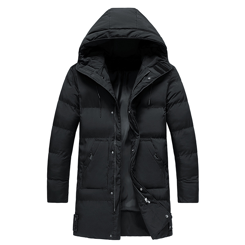 BRODÉ - Manteau matelassé long pour homme avec capuche | Manteau matelassé hiver