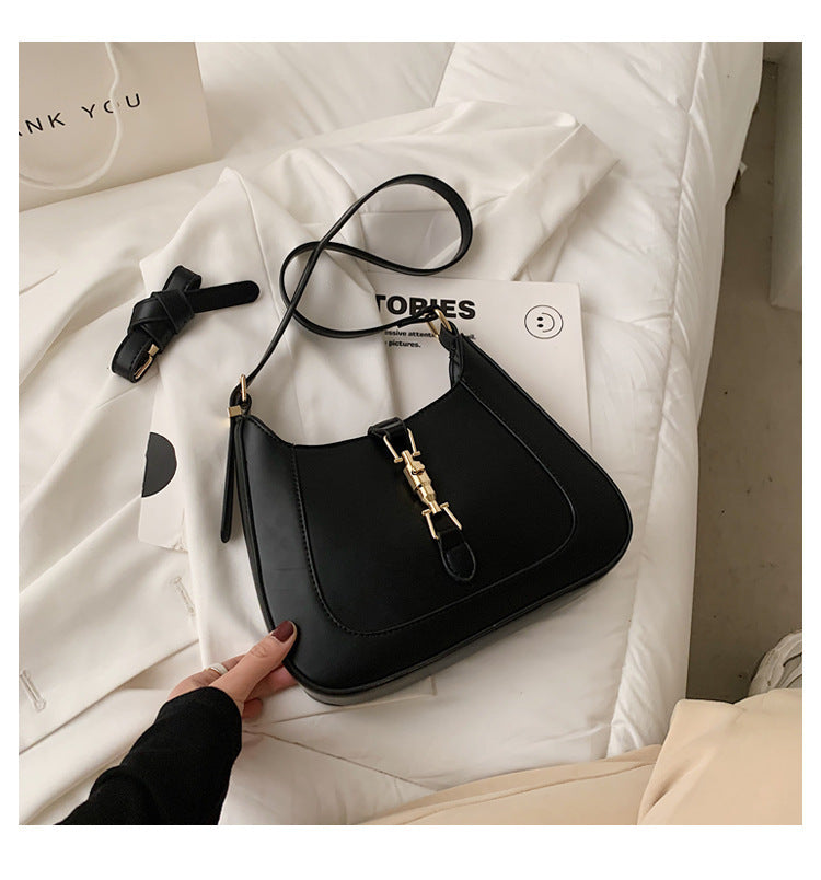 Damen Baguette Handtasche Mit Metallverschluss | Modern