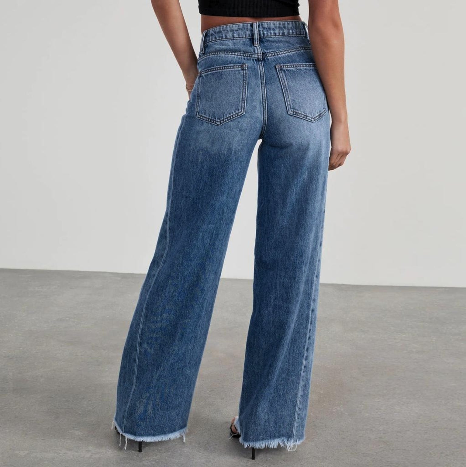 Damen Barrel Jeans Mit Hohem Bund | Weites Bein