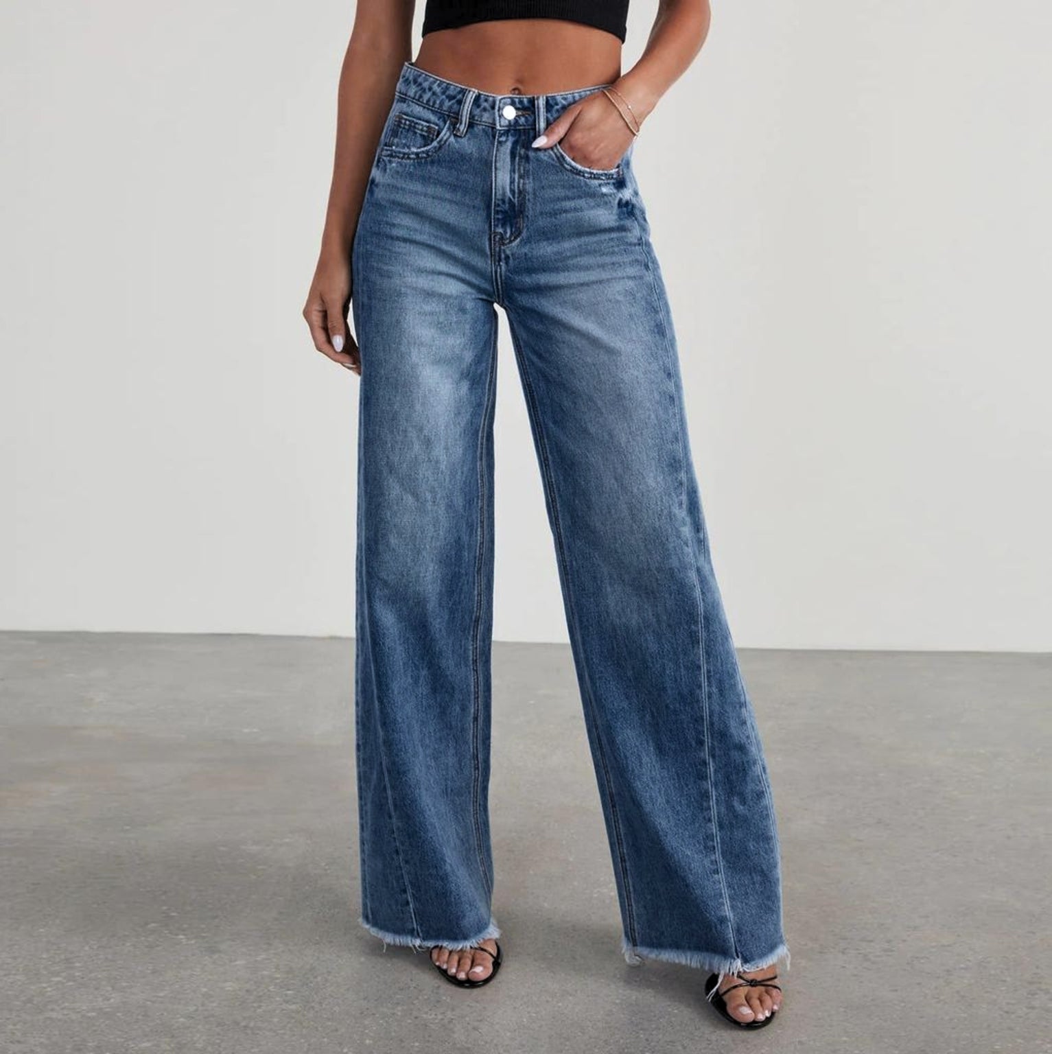 Damen Barrel Jeans Mit Hohem Bund | Weites Bein