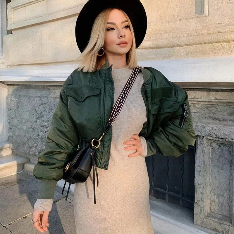 Damen Bomberjacke Mit Taschen | Übergangsjacke