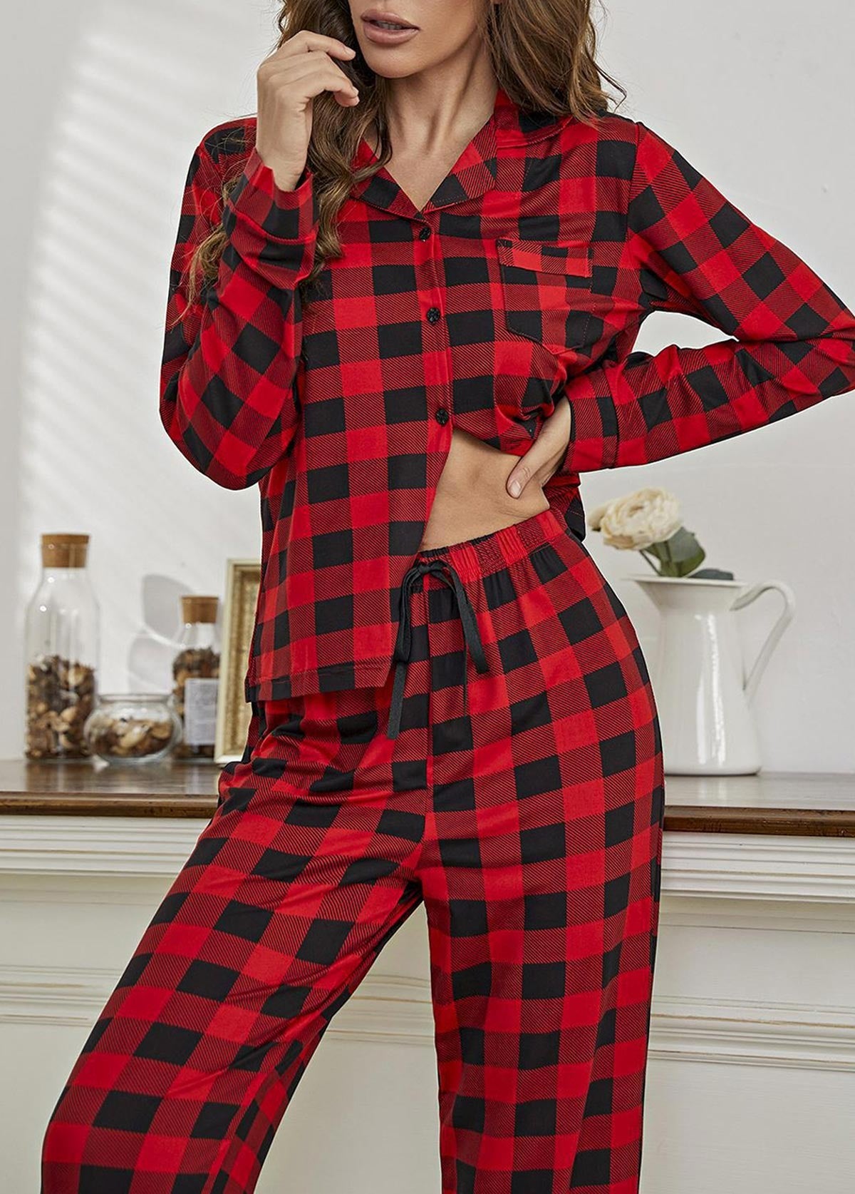 Damen Christmas Pyjama Zweiteiler Mit Hose Und Oberteil | Festlich