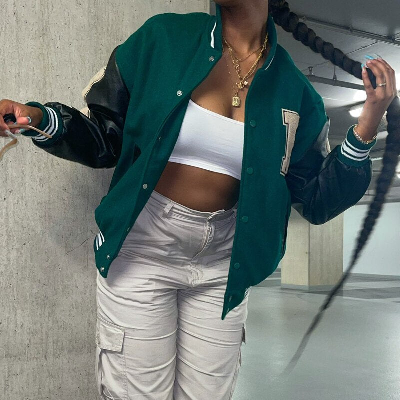 Damen College Jacke Mit Knöpfen | Bomber