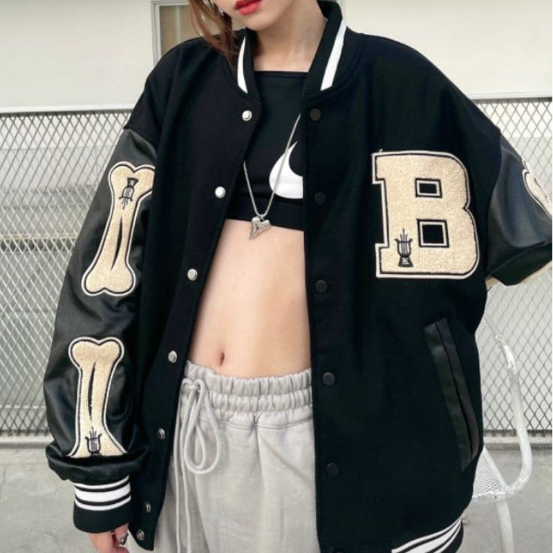 Damen College Jacke Mit Knöpfen | Bomber