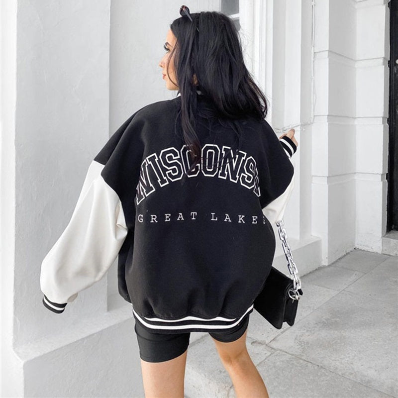 Damen College Jacke Mit Kontrastärmeln | Übergangs
