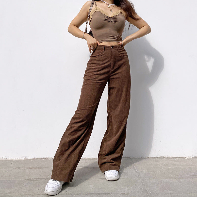Damen Cordhose Mit Weitem Bein | Baggy