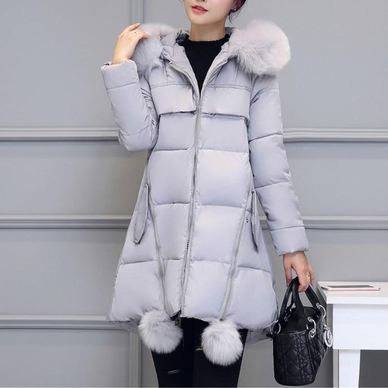 Damen Daunenjacke Mit Kapuze Und Reißverschluss | Winter