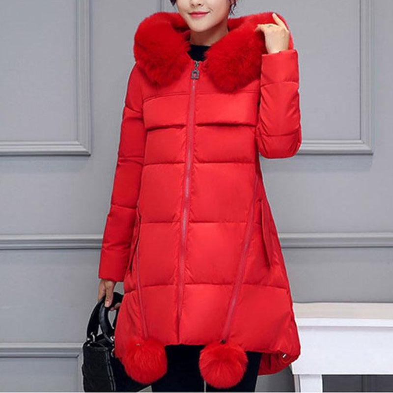 Damen Daunenjacke Mit Kapuze Und Reißverschluss | Winter