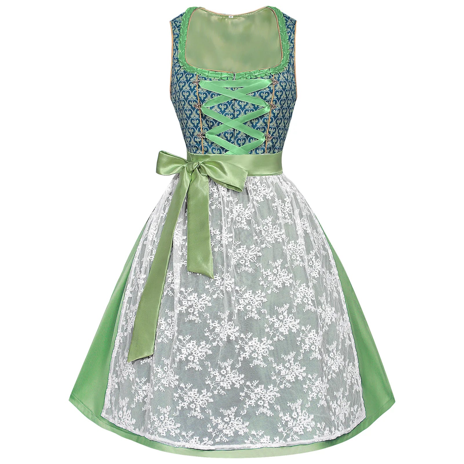 Damen Dirndl Ärmellos Mit Schürze Und Schnürung | Oktoberfest